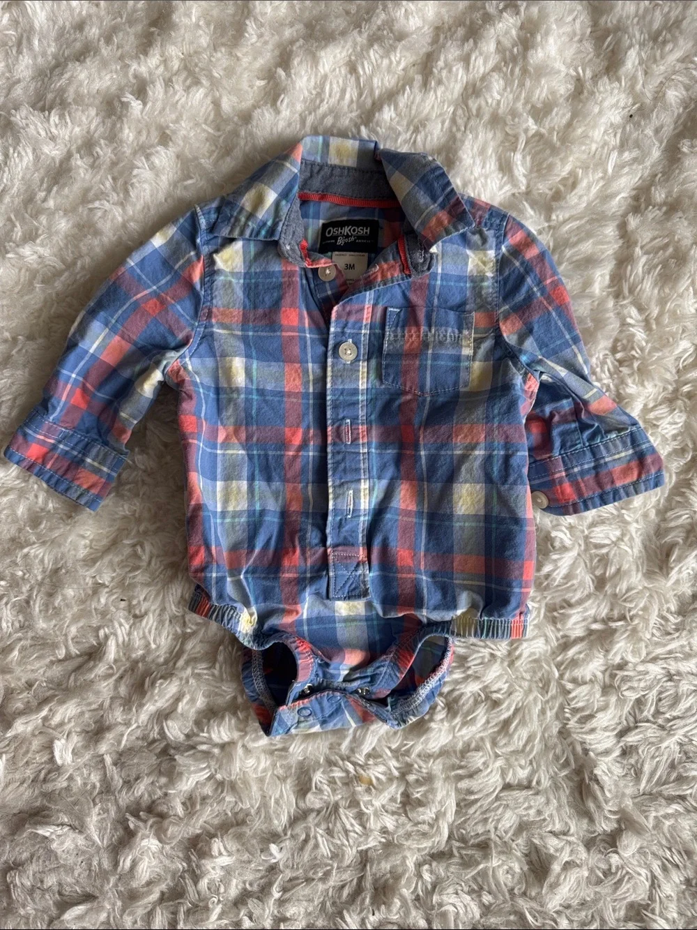 Blue Plaid Button-Down Bodysuit
